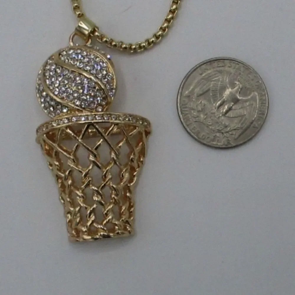 Basketball Pendants Necklace/Rhinestone Men/Women